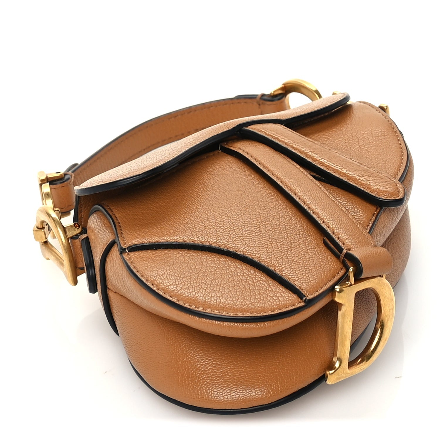 Christian Dior Goatskin Micro Saddle Bag  Camello 7 of 8