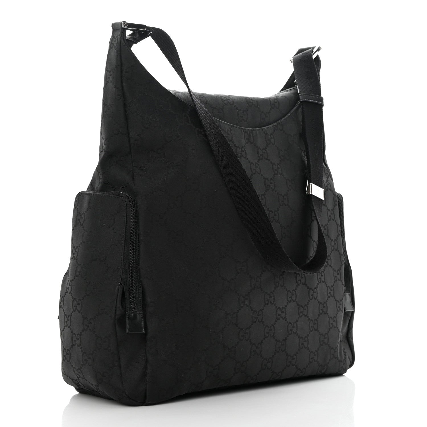 Gucci Nylon Monogram Extra Large Satchel Black 3 of 12
