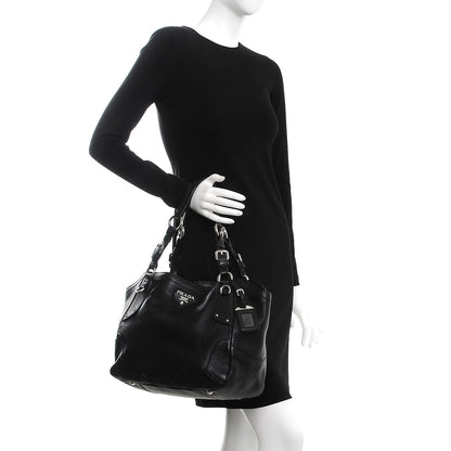 Prada Vitello Daino Tote Nero Black 2 of 9