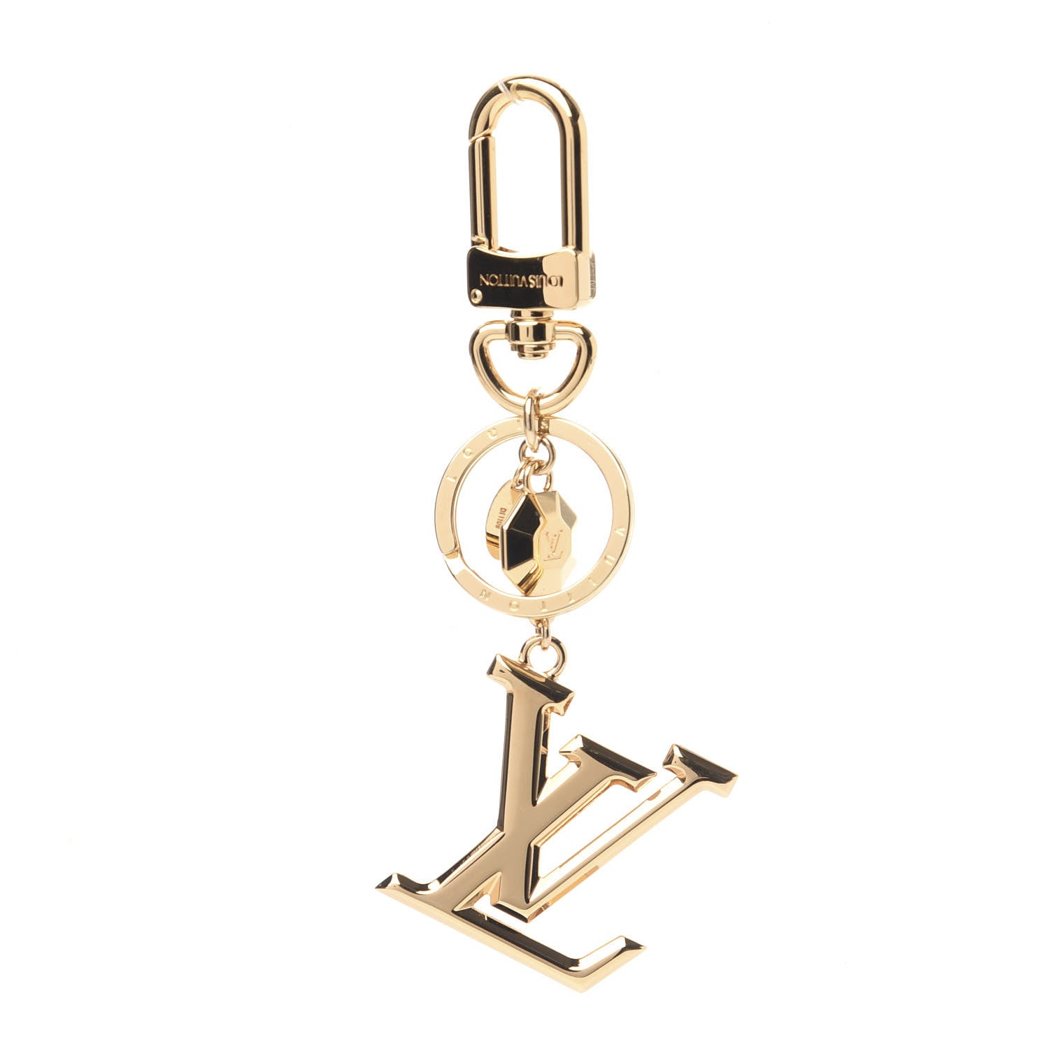 Louis Vuitton LV Facettes Bag Charm Key Holder Gold 1 of 2