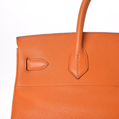 Hermes Taurillon Clemence HAC Birkin 40 Orange 21 of 33