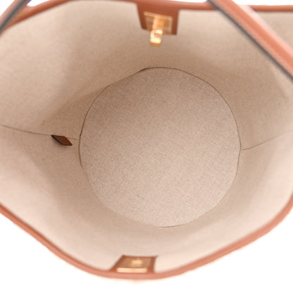 Celine Canvas Smooth Calfskin Logo Bucket 16 Bag Khaki Beige Tan 6 of 13