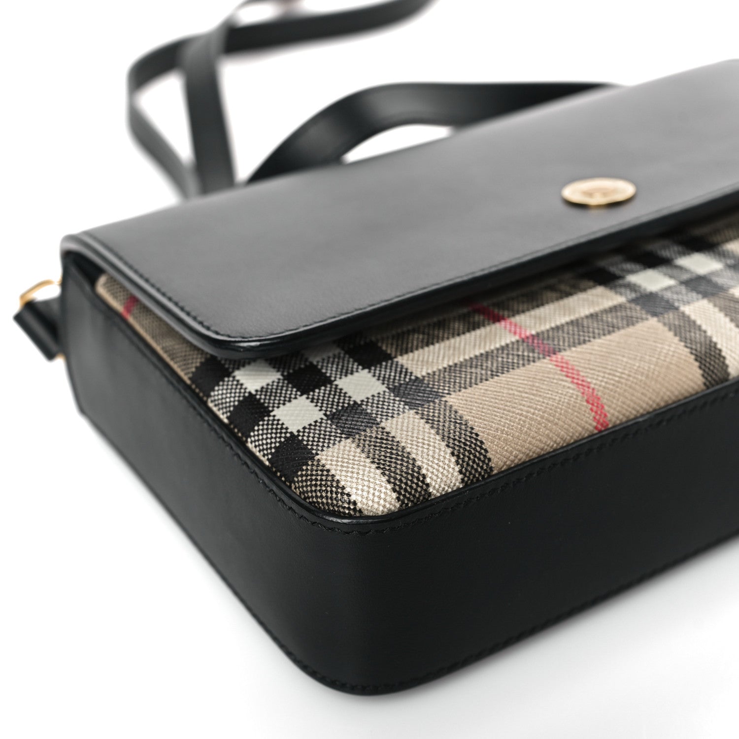 Burberry Calfskin Vintage Check New Hampshire Bag Black 7 of 8