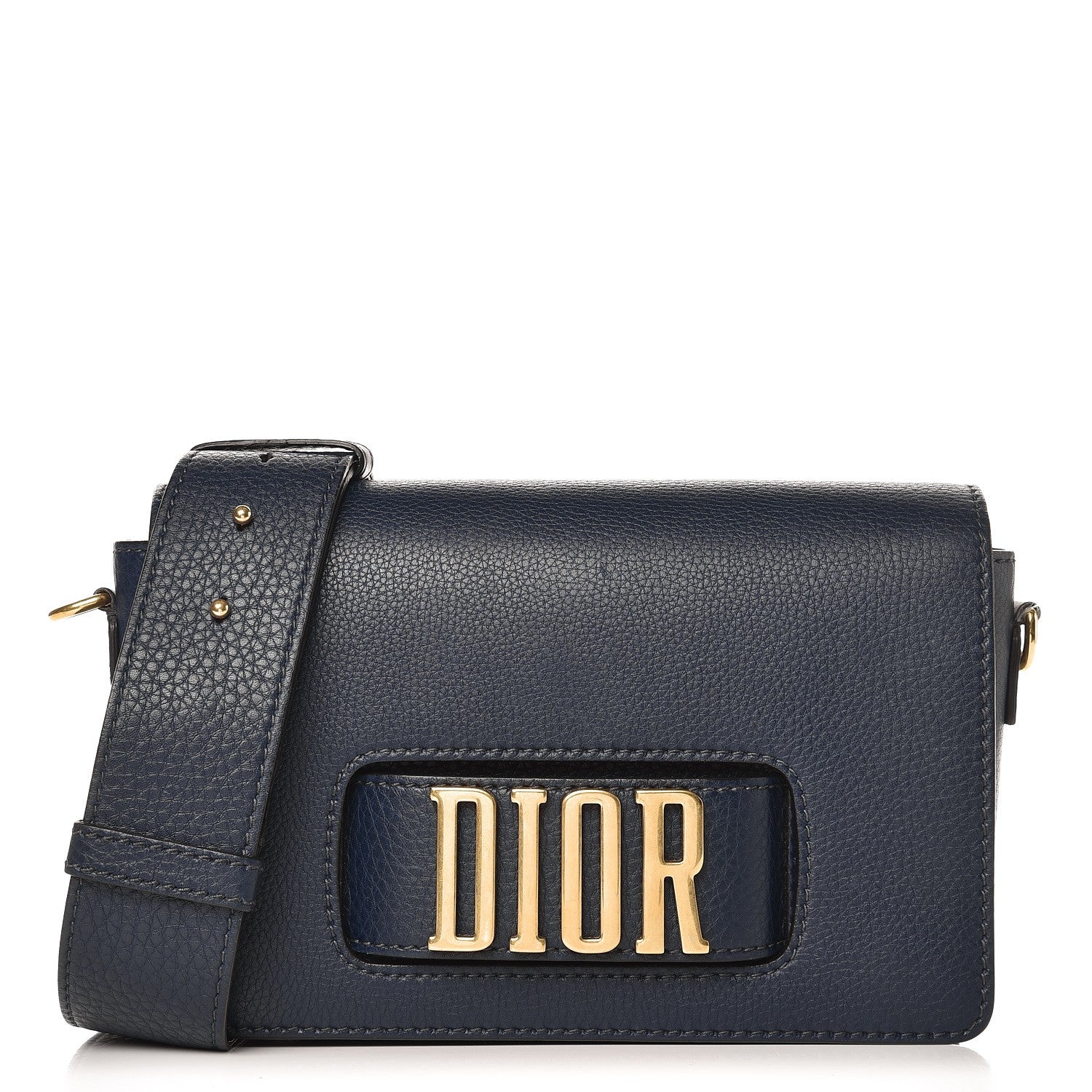 Christian Dior Grained Calfskin Dio(r)evolution Flap Bag Navy Blue 1 of 8