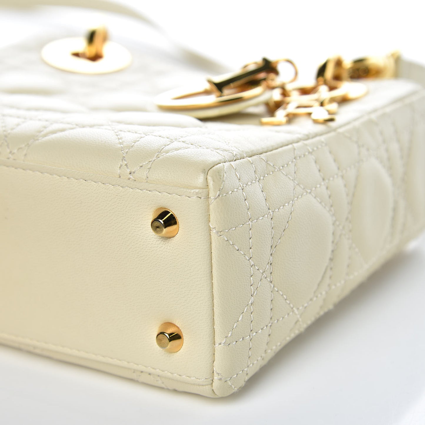 Lambskin Cannage Mini Lady Dior Light Beige