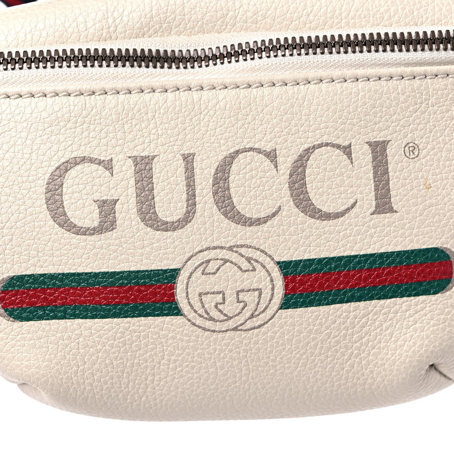 Gucci Grained Calfskin Small Logo Belt Bag White 11 of 12
