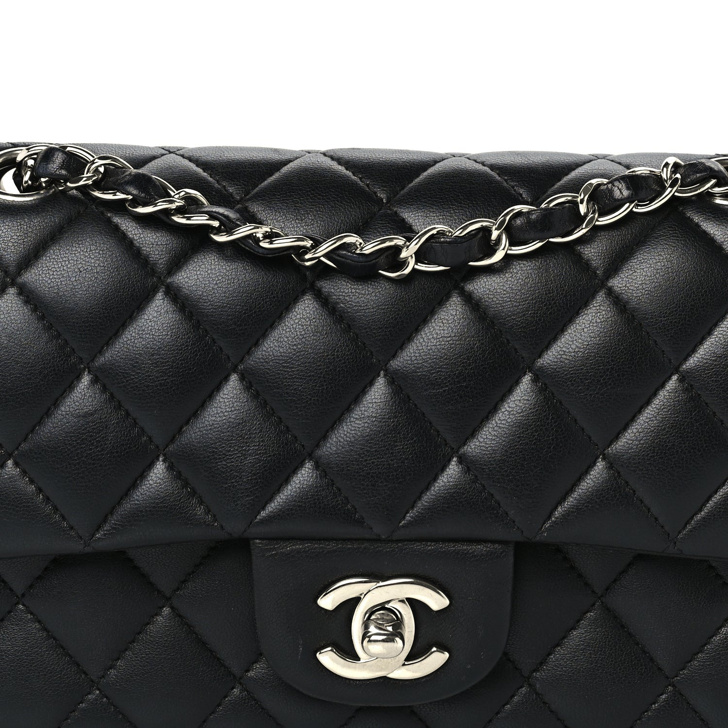 Chanel Lambskin Quilted Small Double Flap  Black 8 of 10