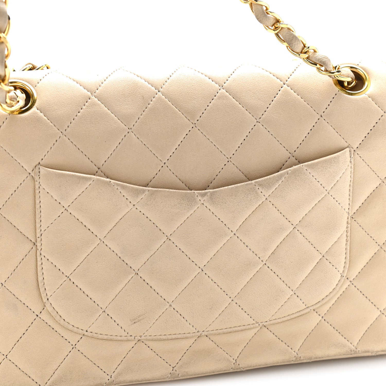 Chanel Lambskin Quilted Medium Double Flap Beige 20 of 20