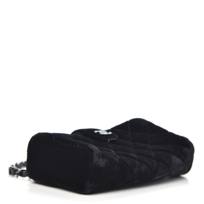 Chanel Velvet Quilted Small Clutch With Chain Black 4 of 11
