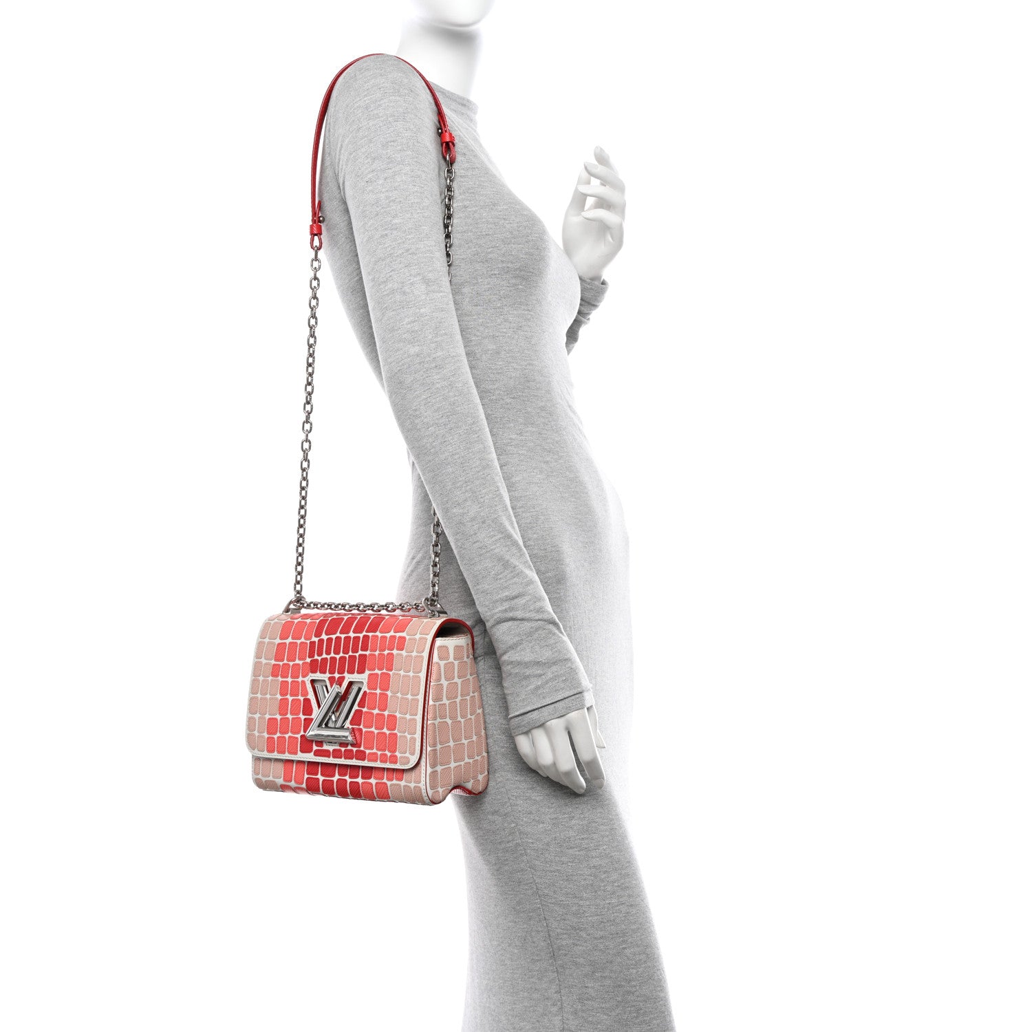 Louis Vuitton Epi Savane Twist Shoulder Bag MM Red 2 of 9