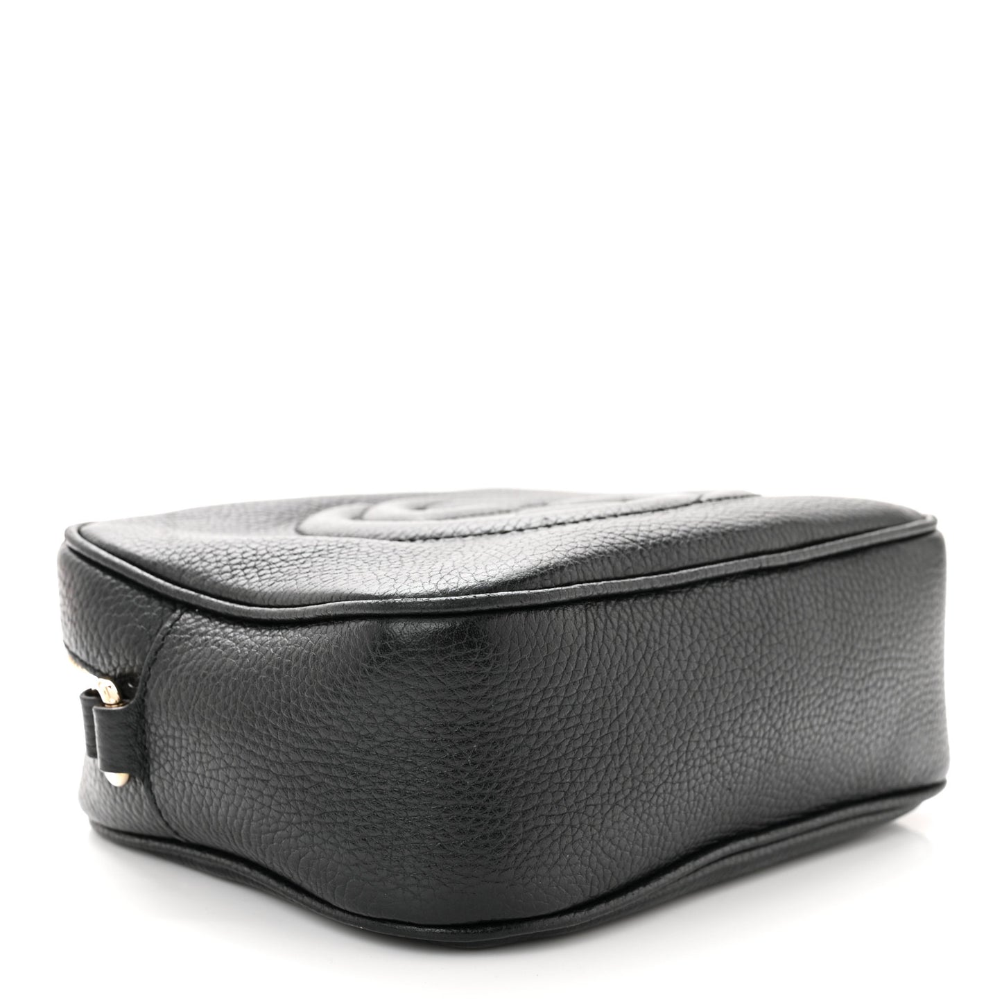 Pebbled Calfskin Small Soho Disco Bag Black