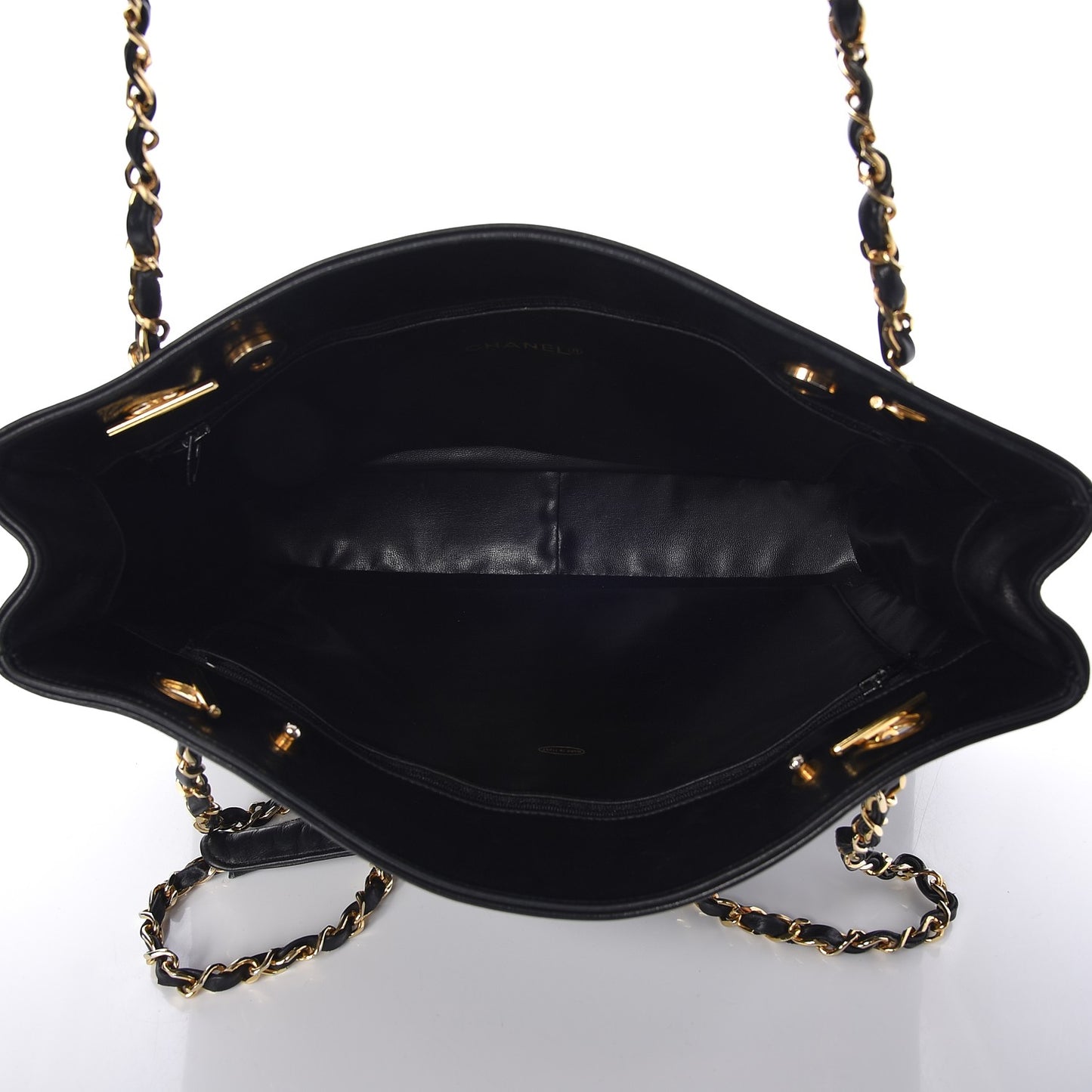 Lambskin Shopping Tote Black