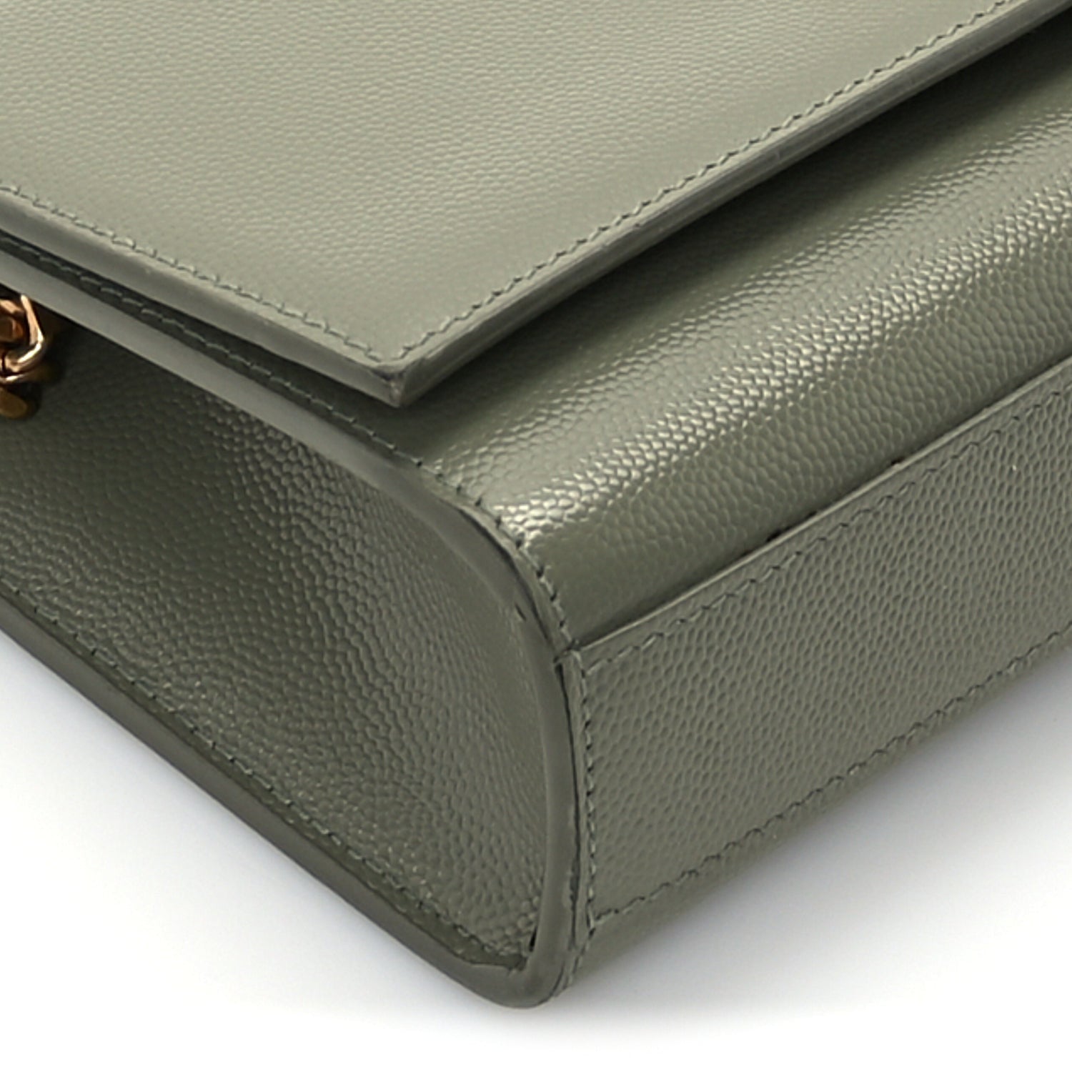 Saint Laurent Grain De Poudre Small Monogram Kate Satchel  Light Sage 7 of 8