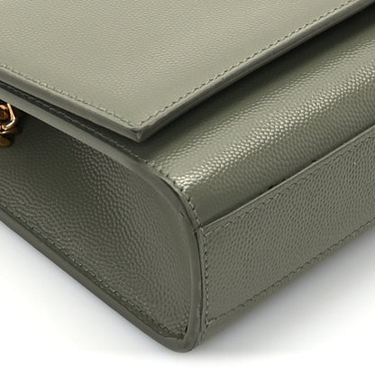 Saint Laurent Grain De Poudre Small Monogram Kate Satchel  Light Sage 7 of 8