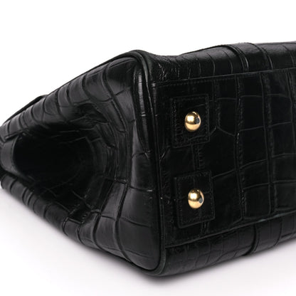 Mulberry Calfskin Crocodile Embossed Bayswater Black 7 of 8