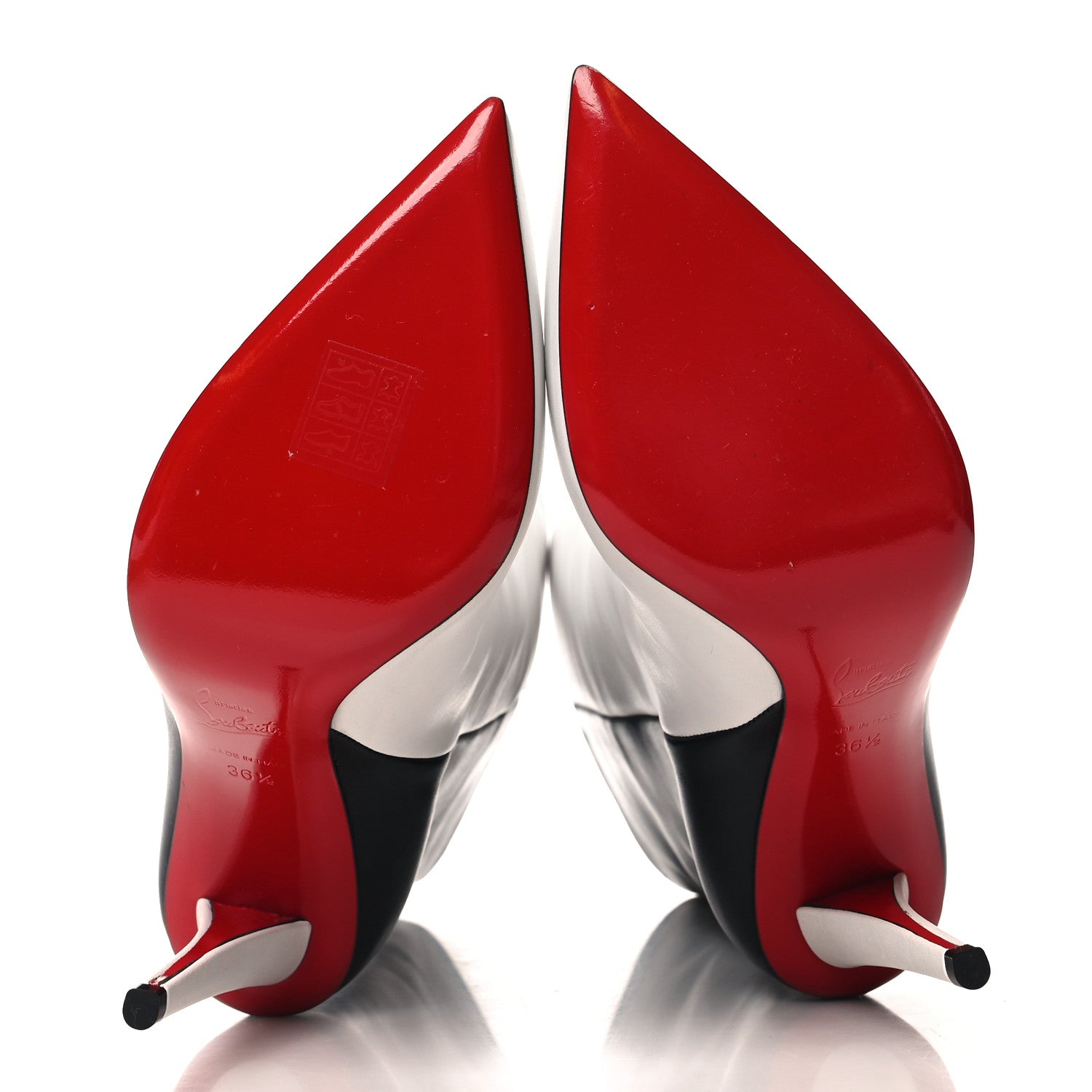 Christian Louboutin Calfskin Astrilarge 100 Booties 36.5 White Black 5 of 6