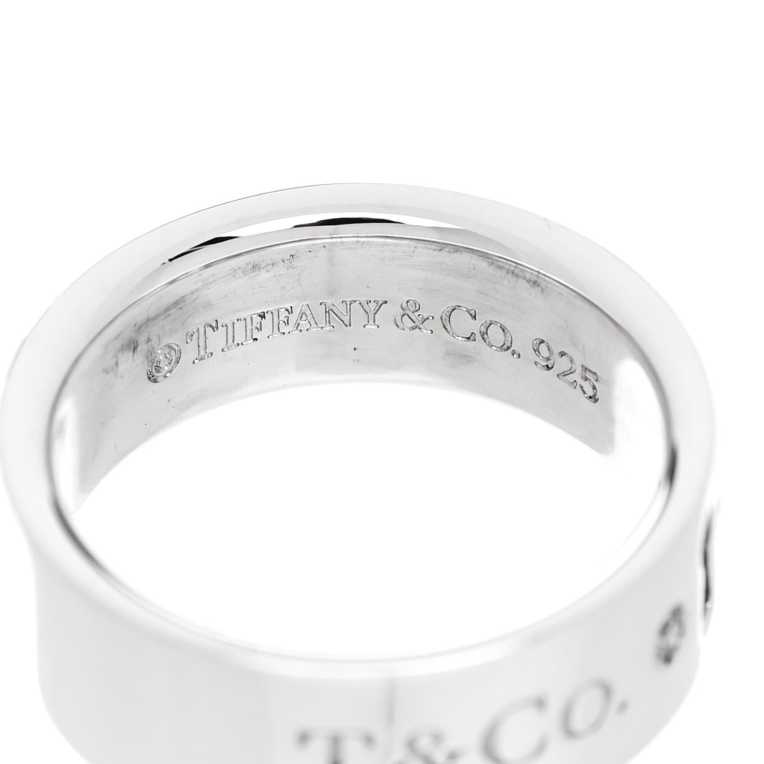 Tiffany Sterling Silver Diamond Wide Locks Band Ring 46 3.75 4 of 4