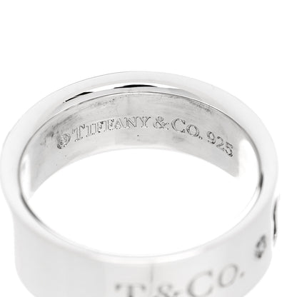 Tiffany Sterling Silver Diamond Wide Locks Band Ring 46 3.75 4 of 4