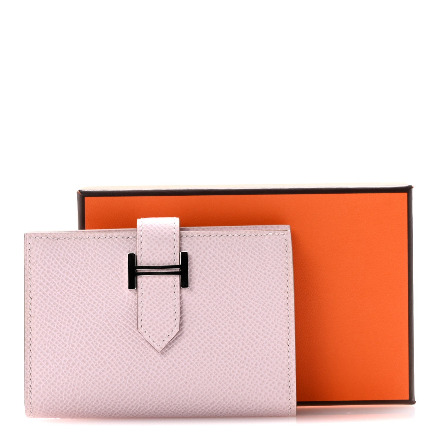 Hermes Epsom Bearn Card Holder Wallet Mauve Pale 10 of 10