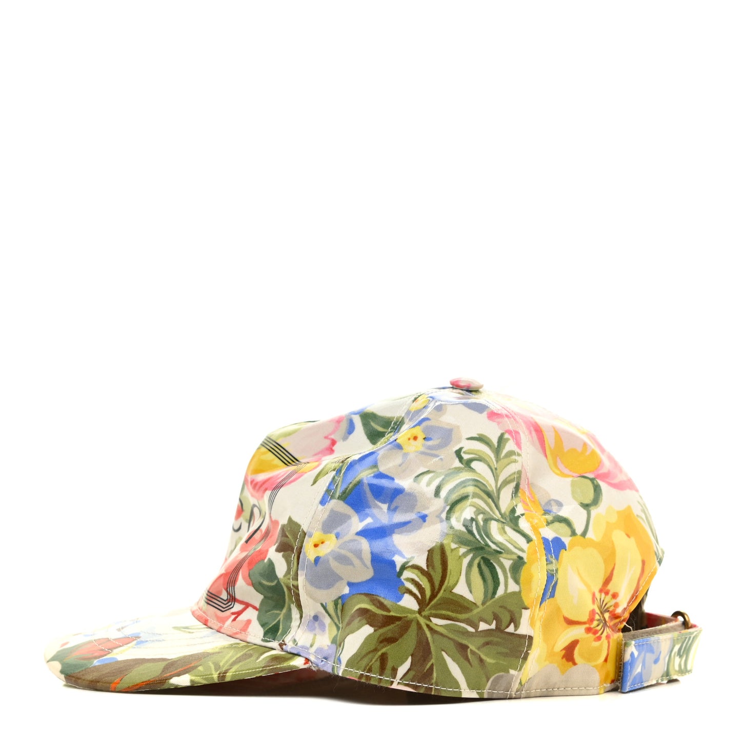 Crystal Floral Print Logo Baseball Hat L Multicolor
