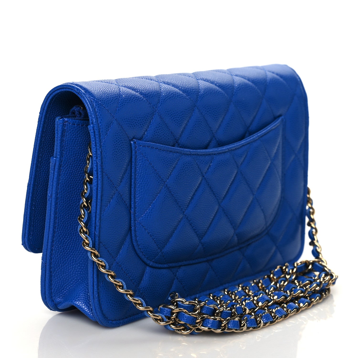 Chanel Caviar Quilted Wallet On Chain WOC Blue 2 of 10