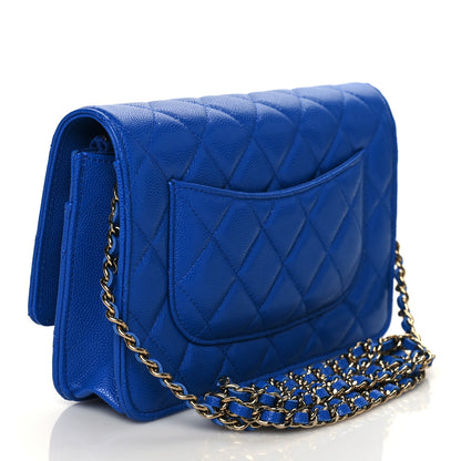 Chanel Caviar Quilted Wallet On Chain WOC Blue 2 of 10