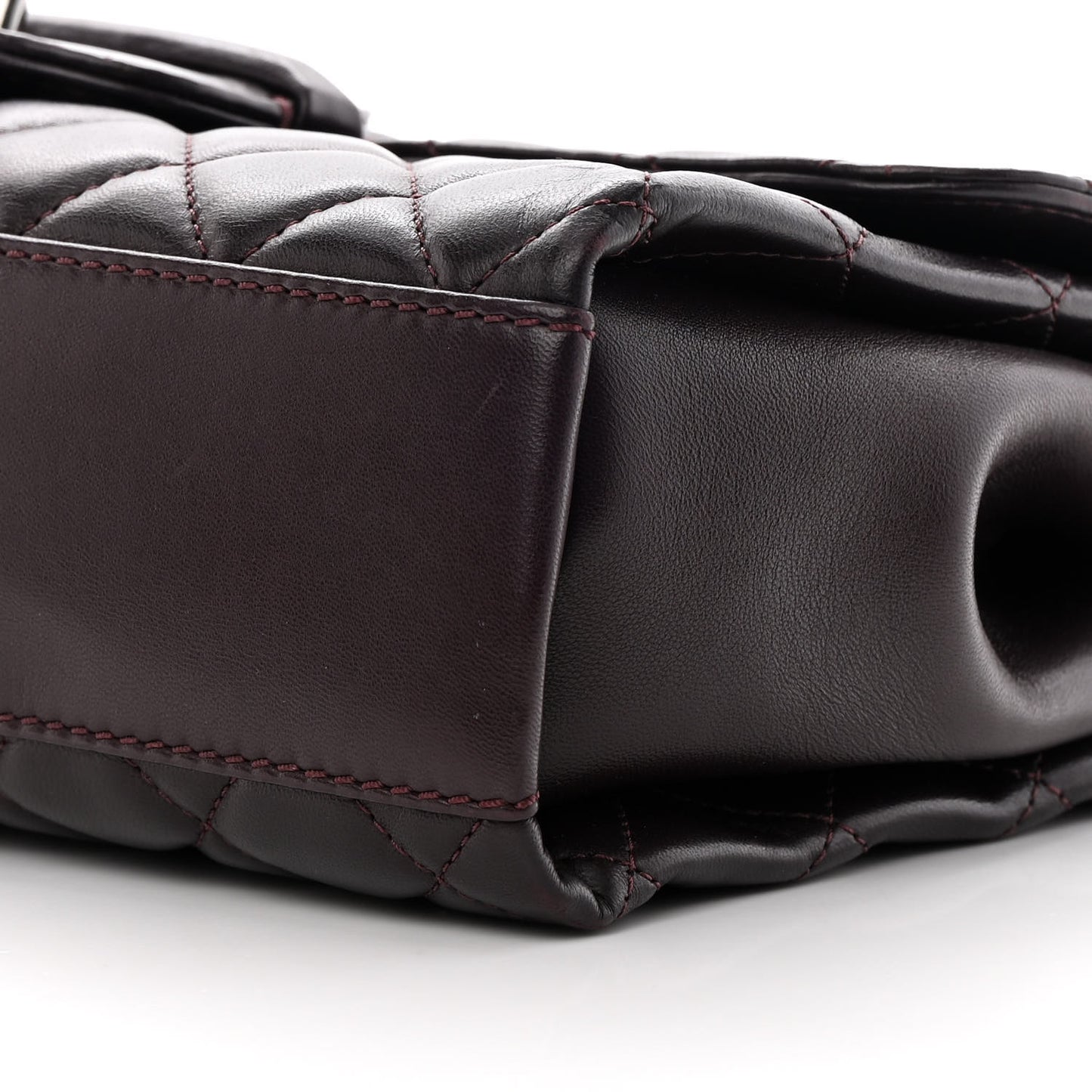 Lambskin Quilted Jumbo Coco Loop Flap Burgundy