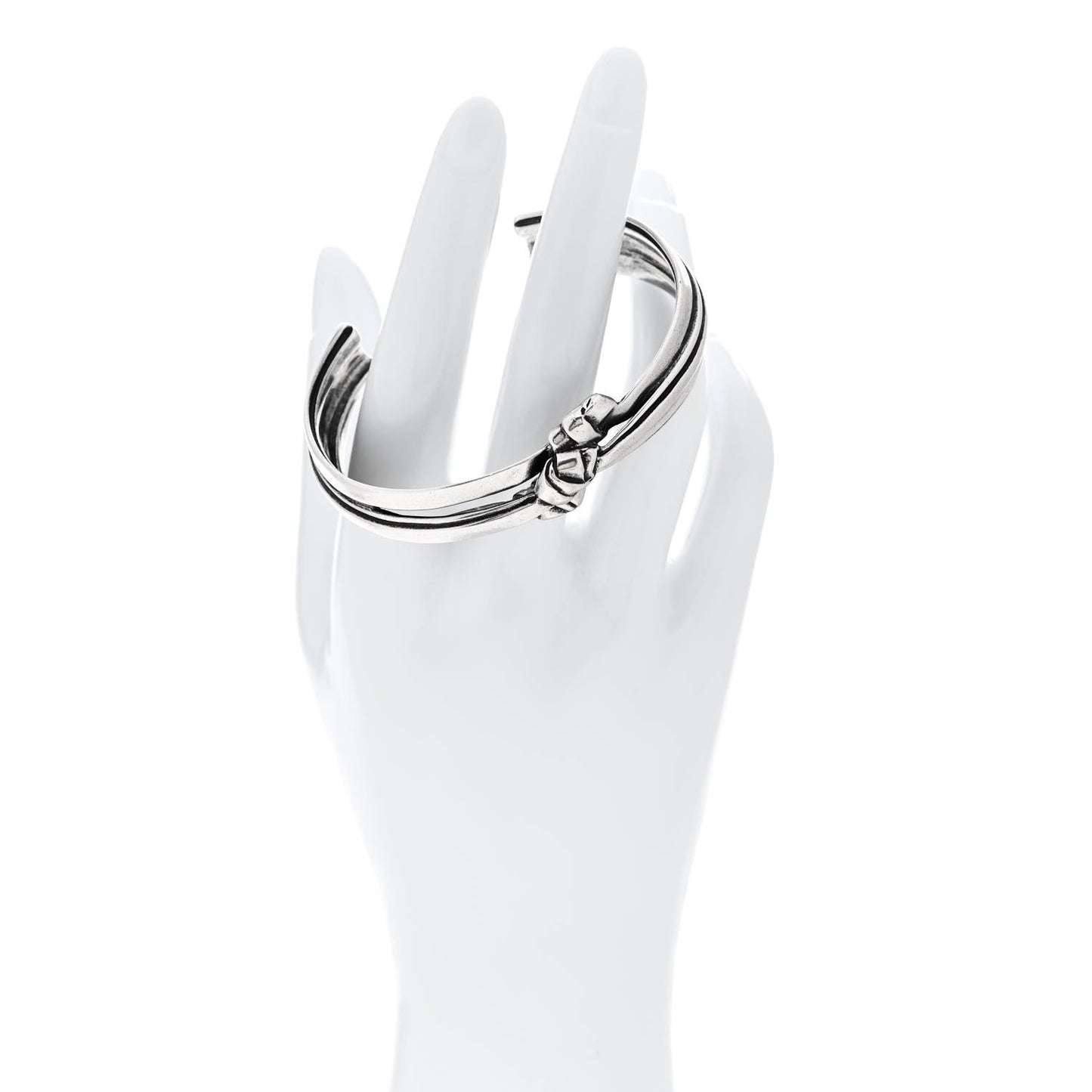 Brass Knot Cuff L Silver