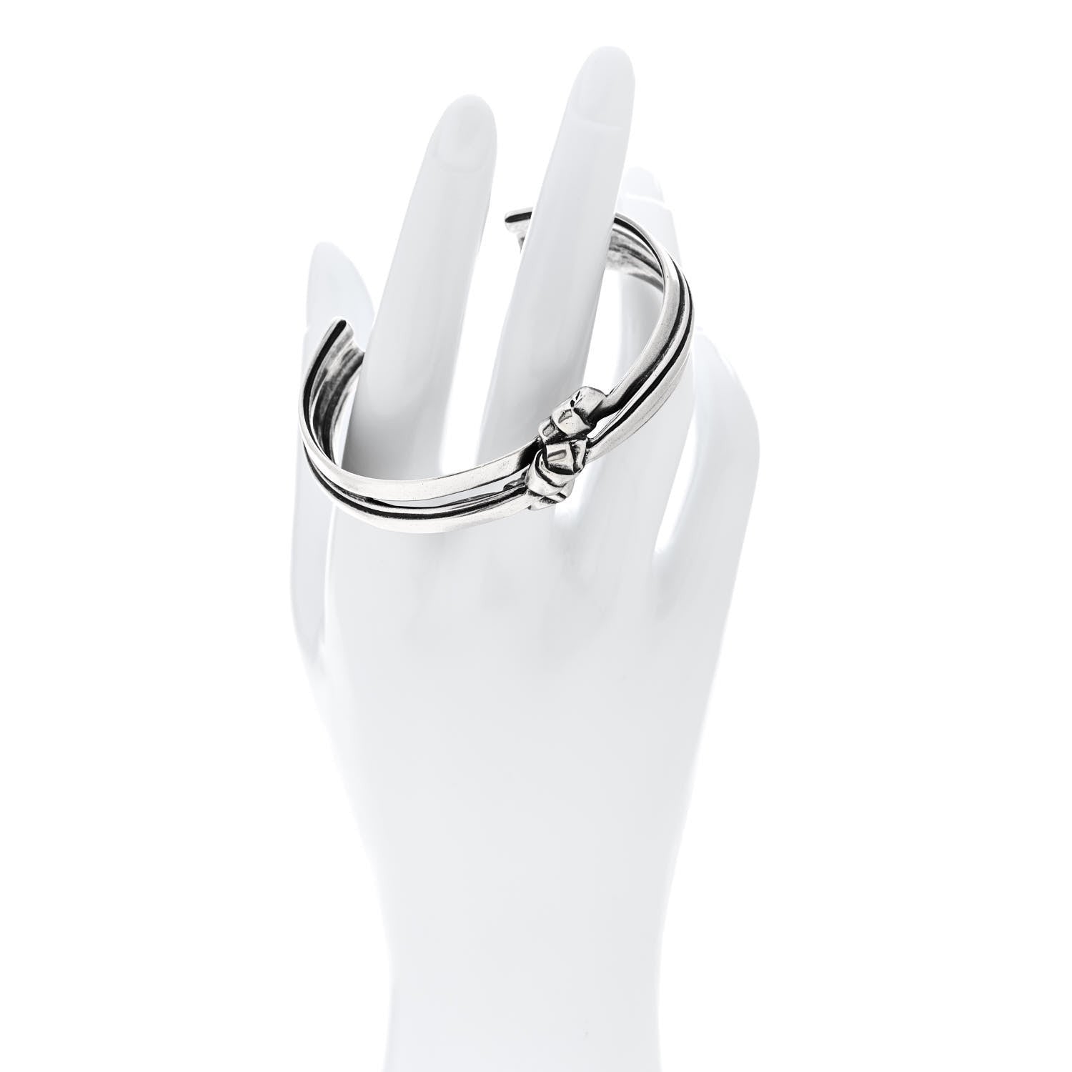 Saint Laurent Brass Knot Cuff L Silver 2 of 6