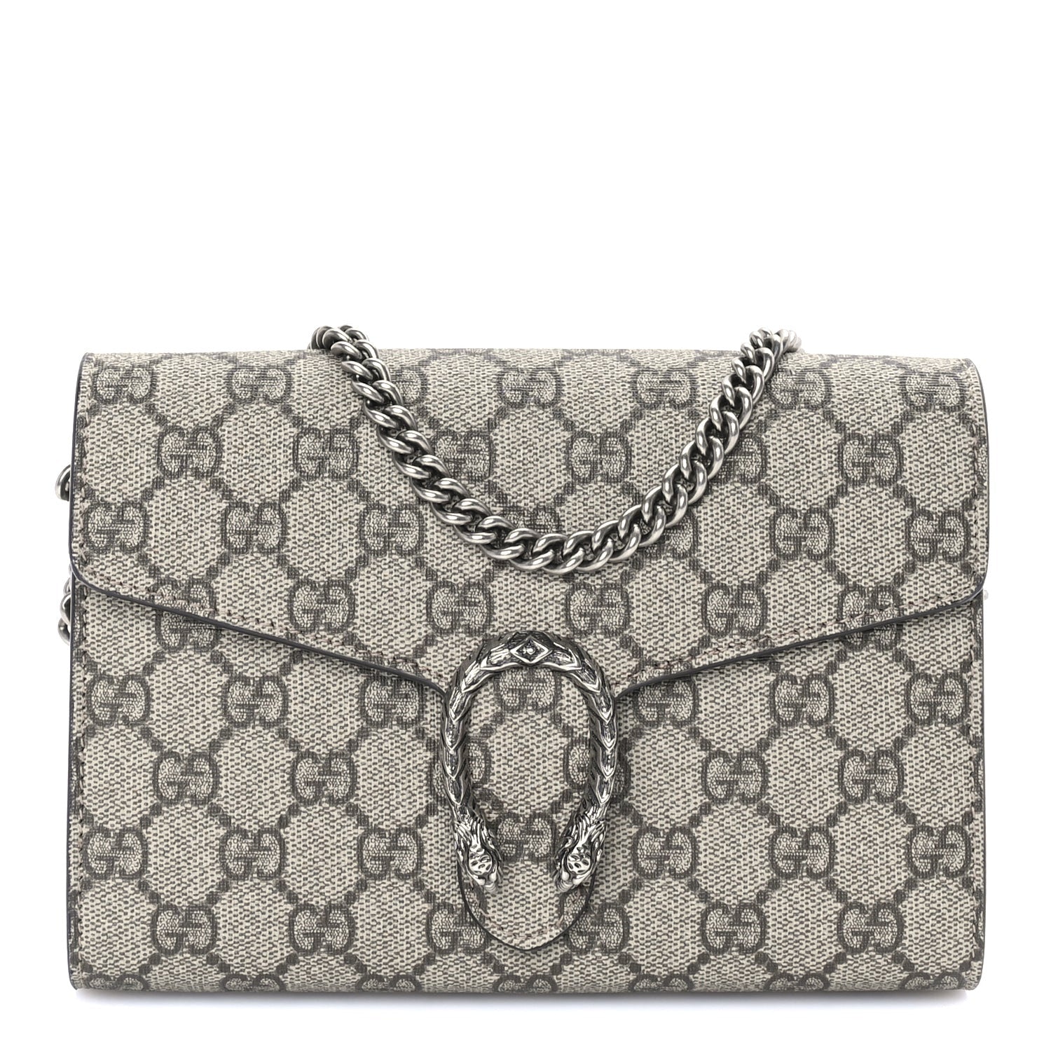 Gucci GG Supreme Monogram Mini Dionysus Chain Wallet  Beige Taupe 1 of 7