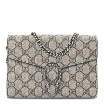 Gucci GG Supreme Monogram Mini Dionysus Chain Wallet  Beige Taupe 1 of 7