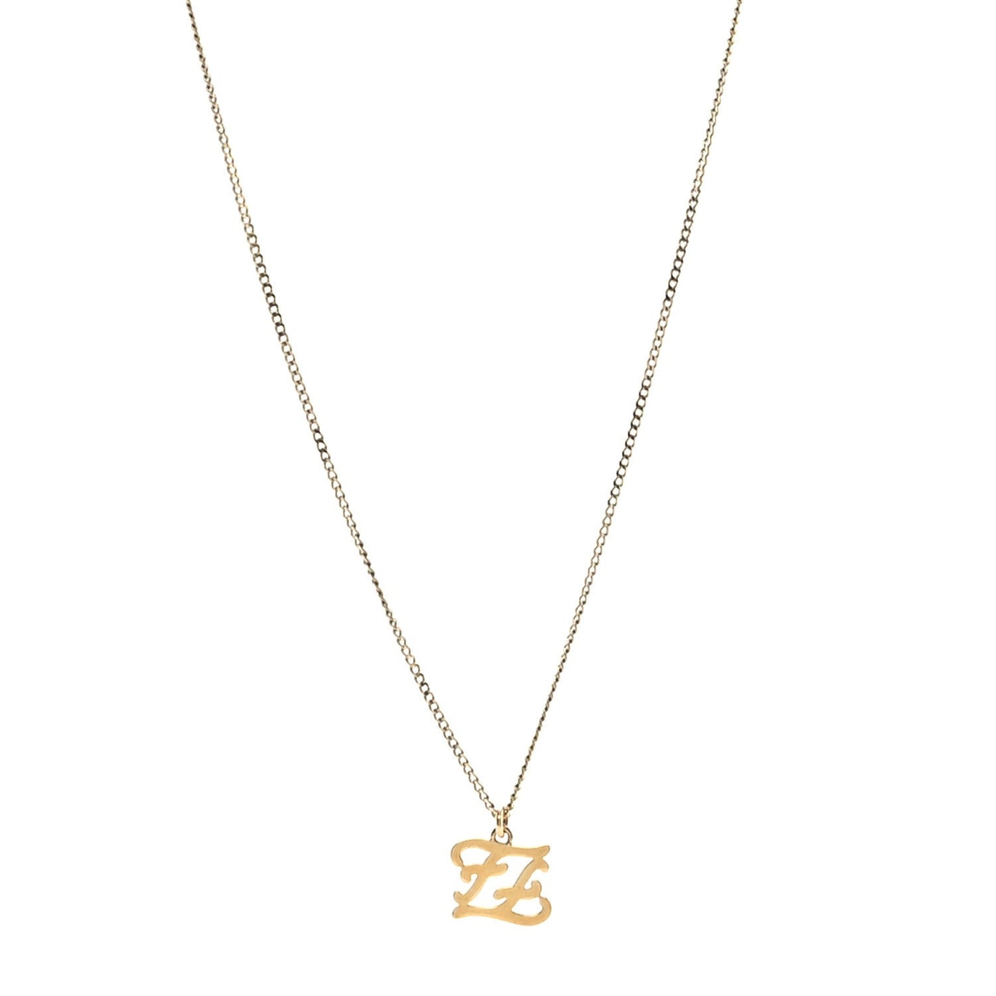 Metal Karligraphy Necklace Gold