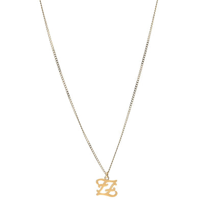 Fendi Metal Karligraphy Necklace Gold 1 of 6