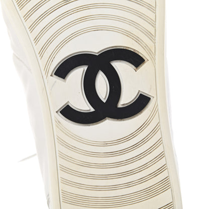 Chanel Calfskin Mens High Top CC Sneakers 43 White 7 of 14