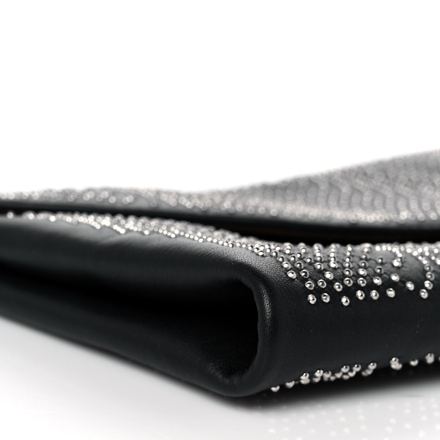 Calfskin Studded Envelope Clutch Black
