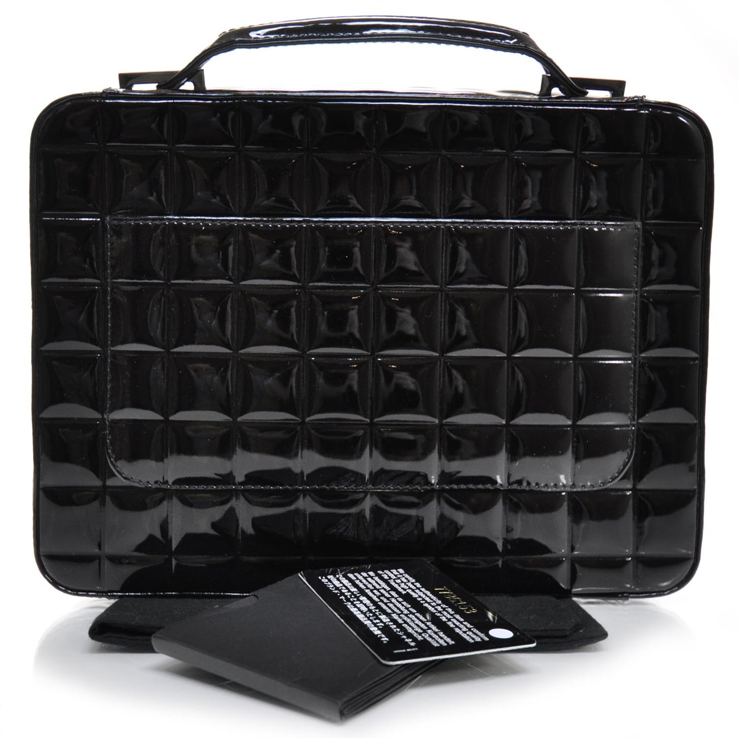 Patent Cube Handbag Black
