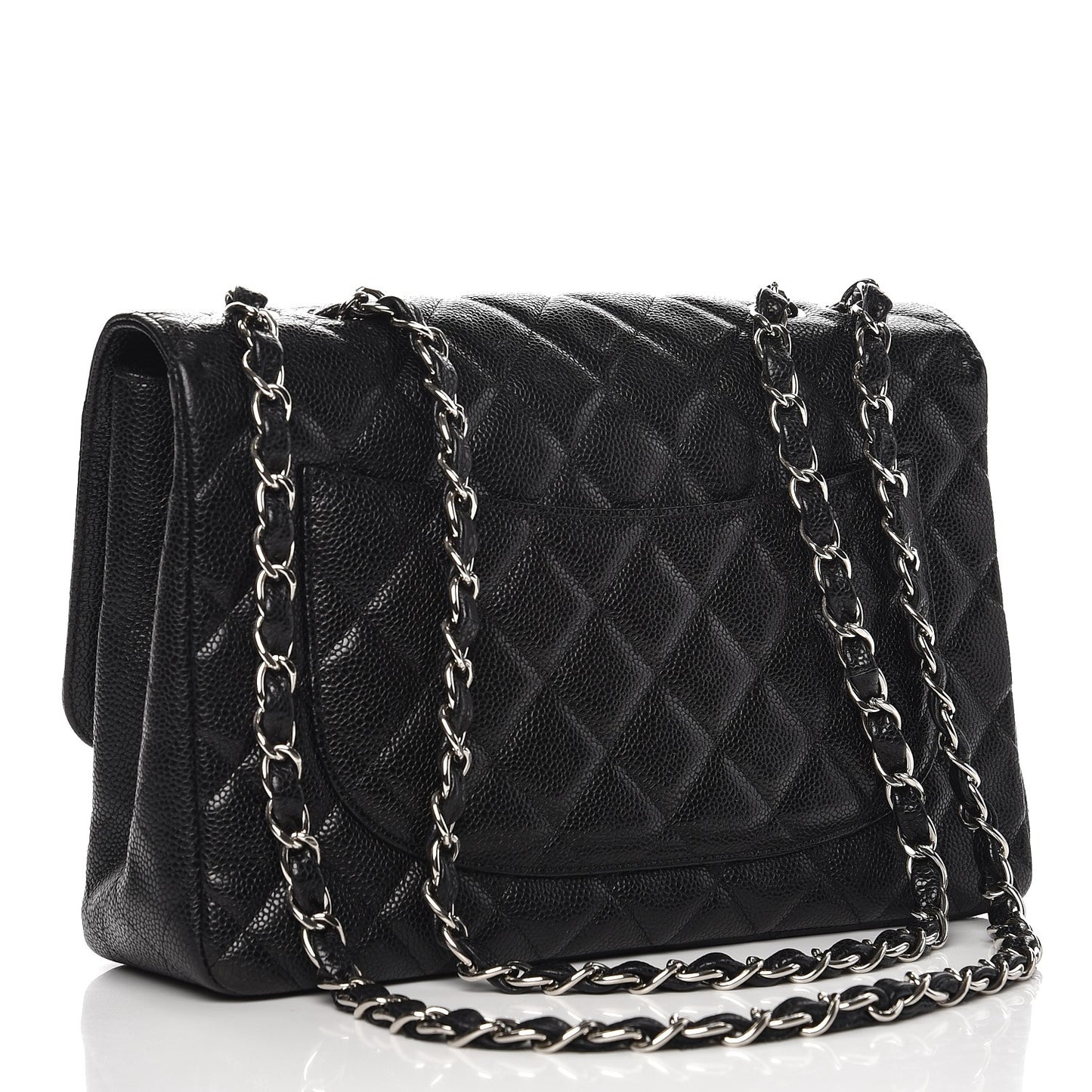 Caviar Quilted Jumbo Single Flap Black