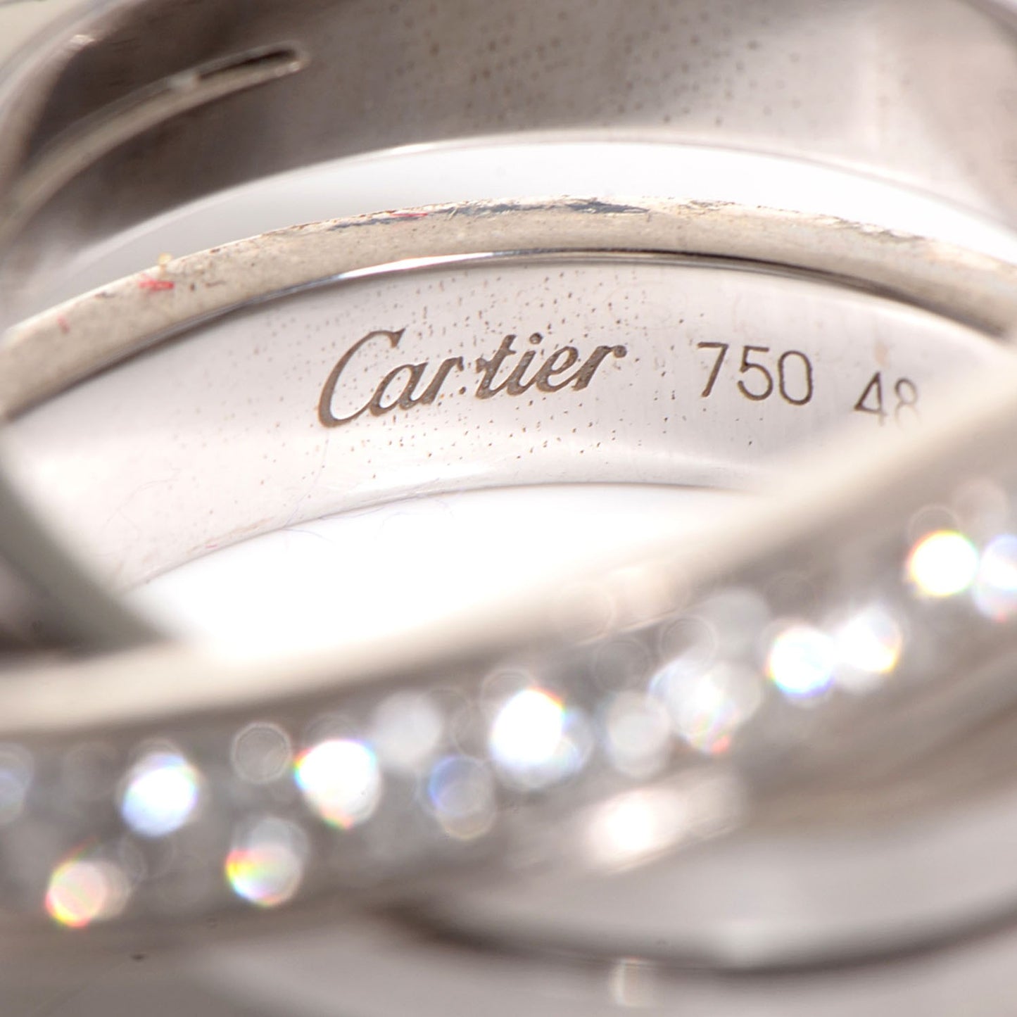 18K White Gold Diamond 9mm Paris Nouvelle Vague Ring 48 4.5