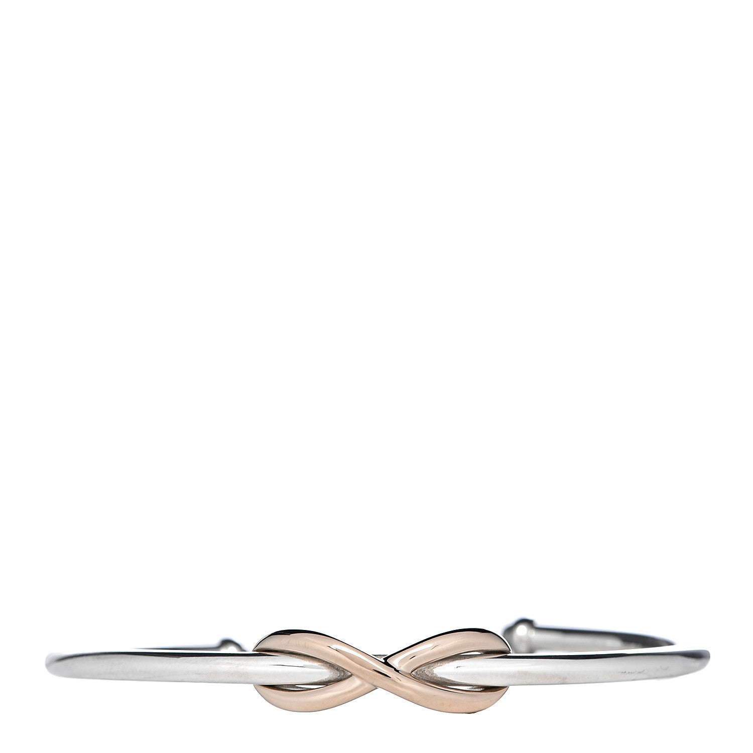 Tiffany Sterling Silver 18K Rose Gold Infinity Cuff Bracelet 1 of 5
