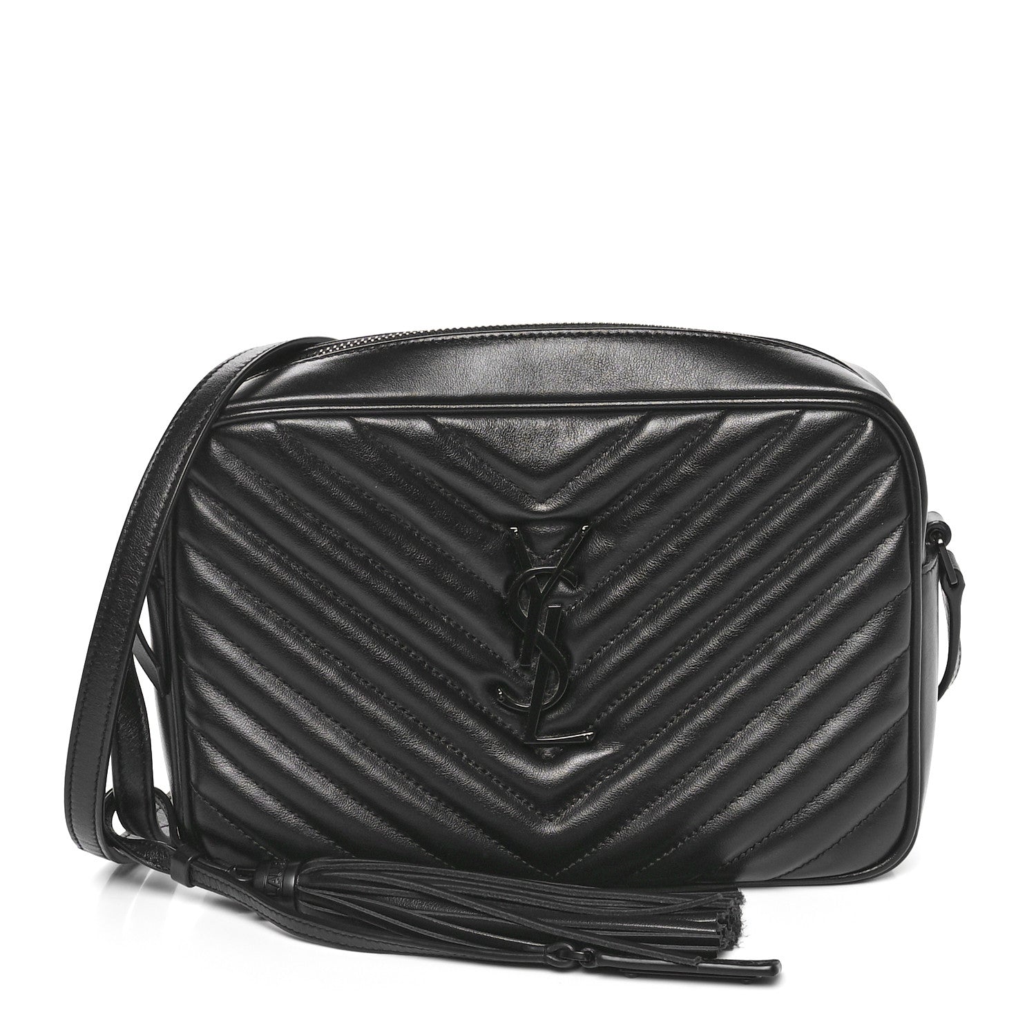 Saint Laurent Calfskin Matelasse Monogram Monochrome Lou Camera Bag Black 1 of 11