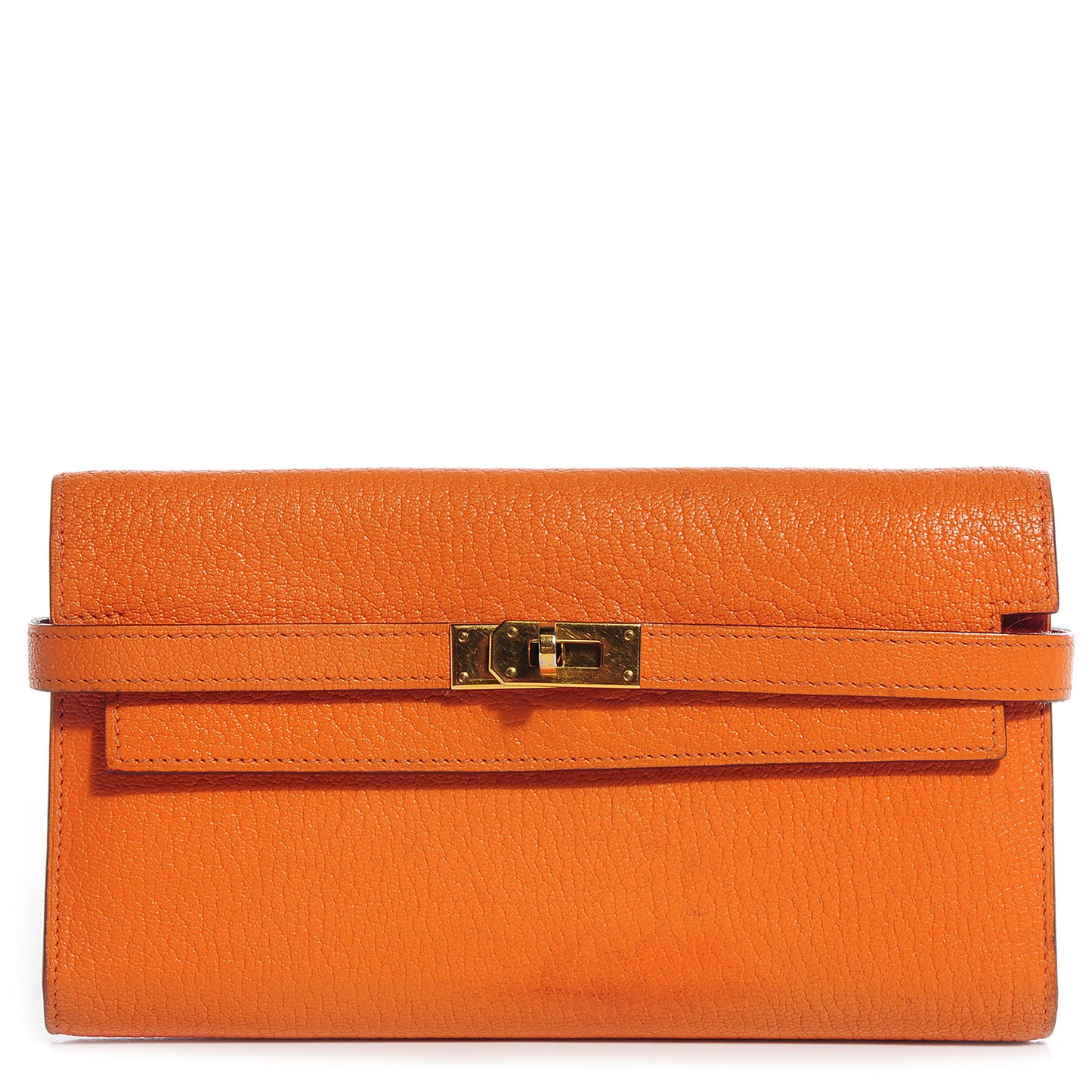 Chevre Mysore Kelly Longue Wallet Orange