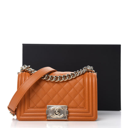 Chanel Caviar Quilted Small Boy Flap Light Brown 11 of 11