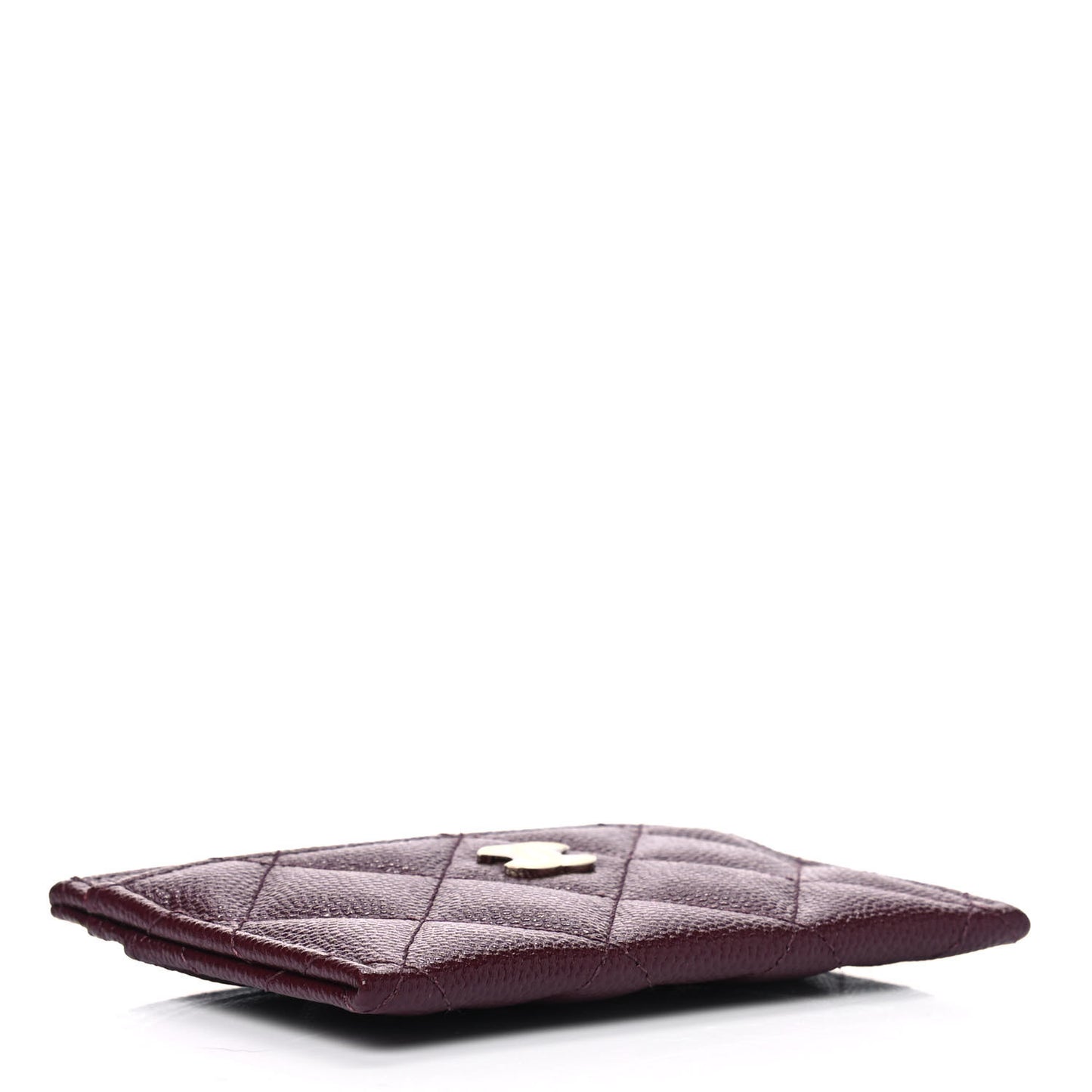 Caviar Quilted Card Holder Burgundy