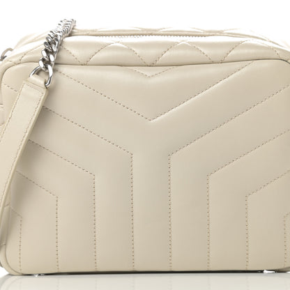 Saint Laurent Calfskin Y Quilted Monogram Small Loulou Bowling Bag Ivory 8 of 10