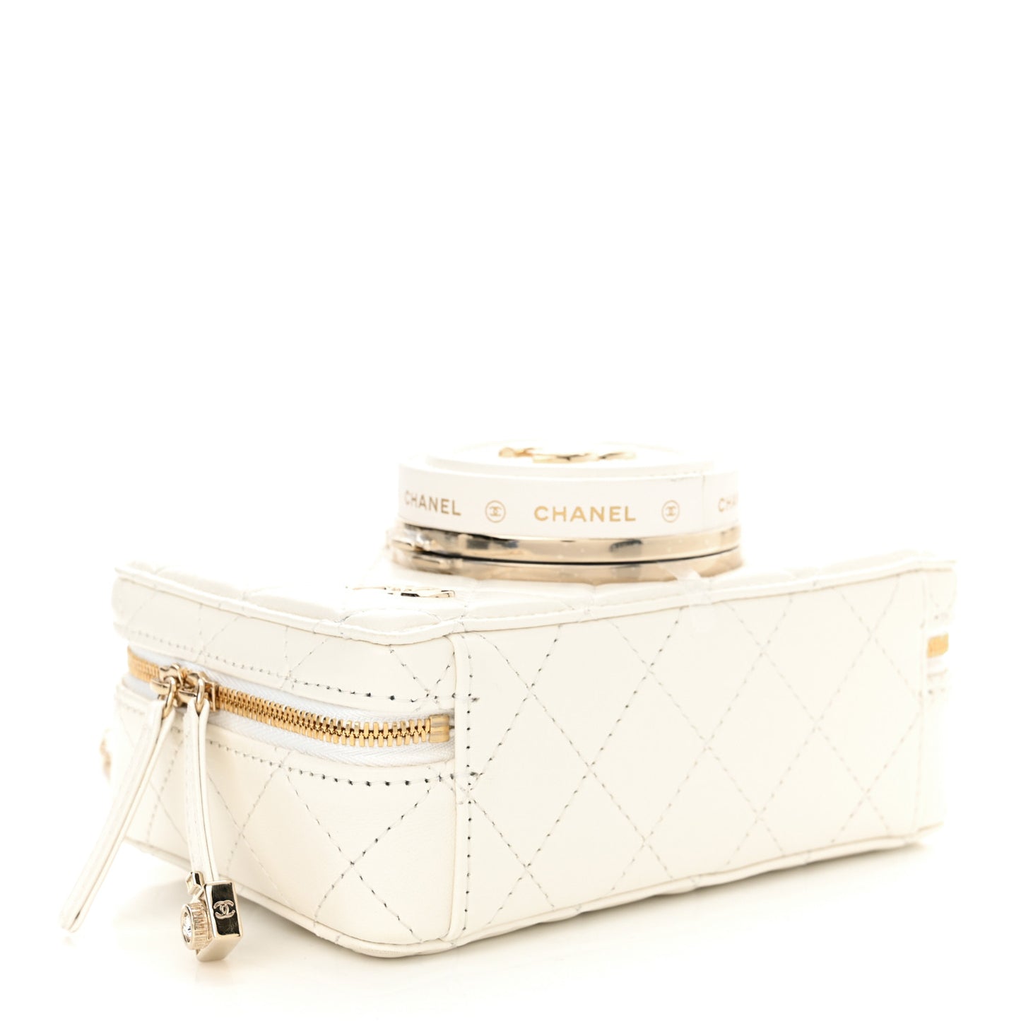 Lambskin Quilted Coco Click Bag White