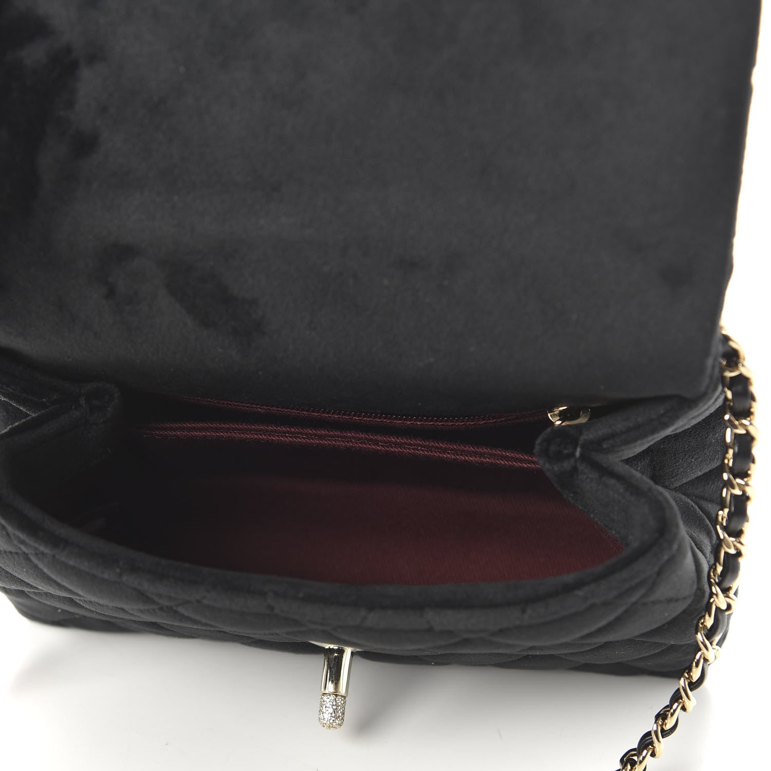 Chanel Velvet Crystal Quilted Extra Mini Coco Handle Flap Black 5 of 12