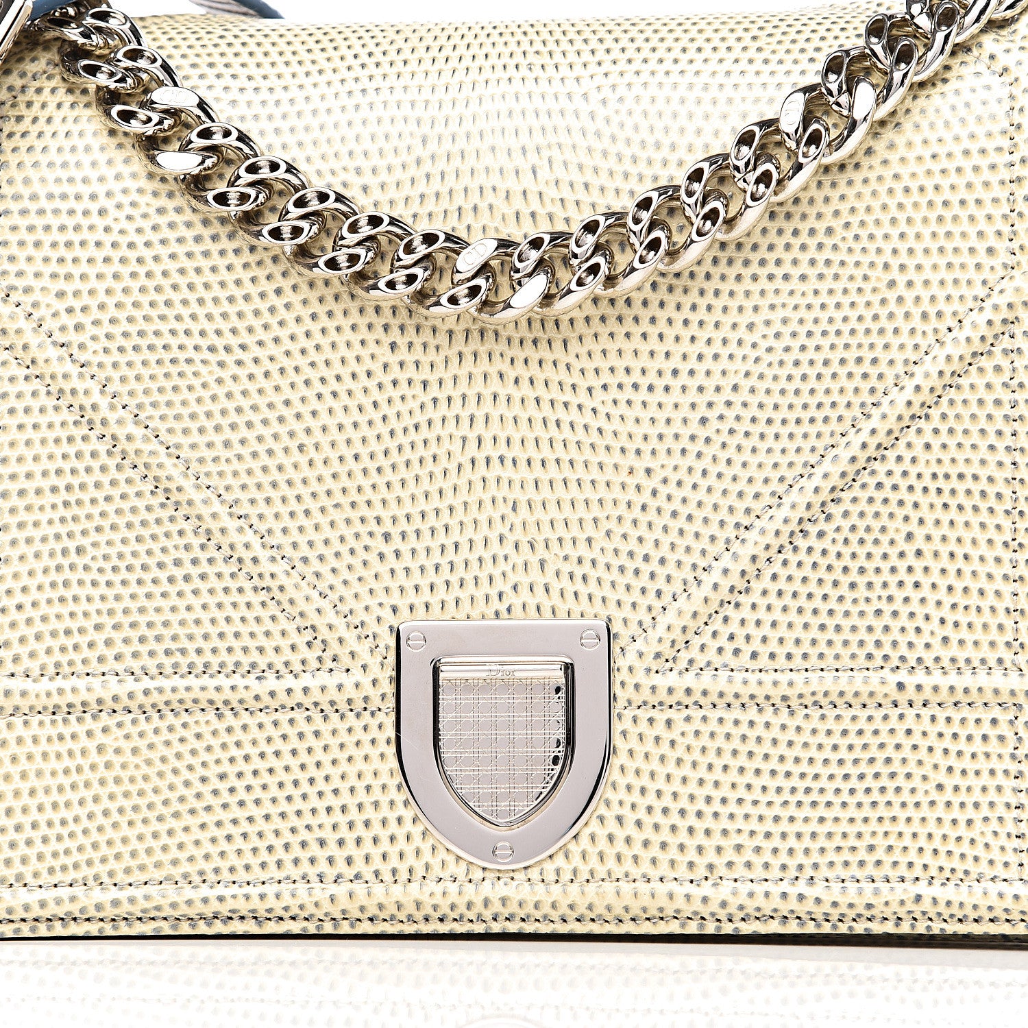 Christian Dior Lizard Medium Diorama Flap Bag Off White 10 of 10