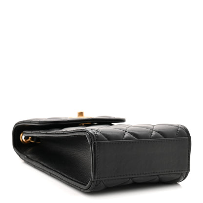 Chanel Lambskin Quilted Vertical Pearl Crush Flap With Chain Black 4 of 12