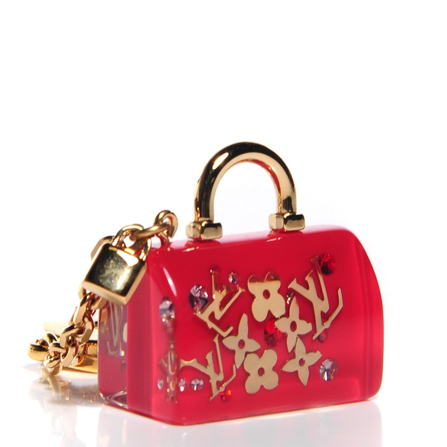 Resin Inclusion Speedy Bag Charm Key Chain Pomme D'Amour