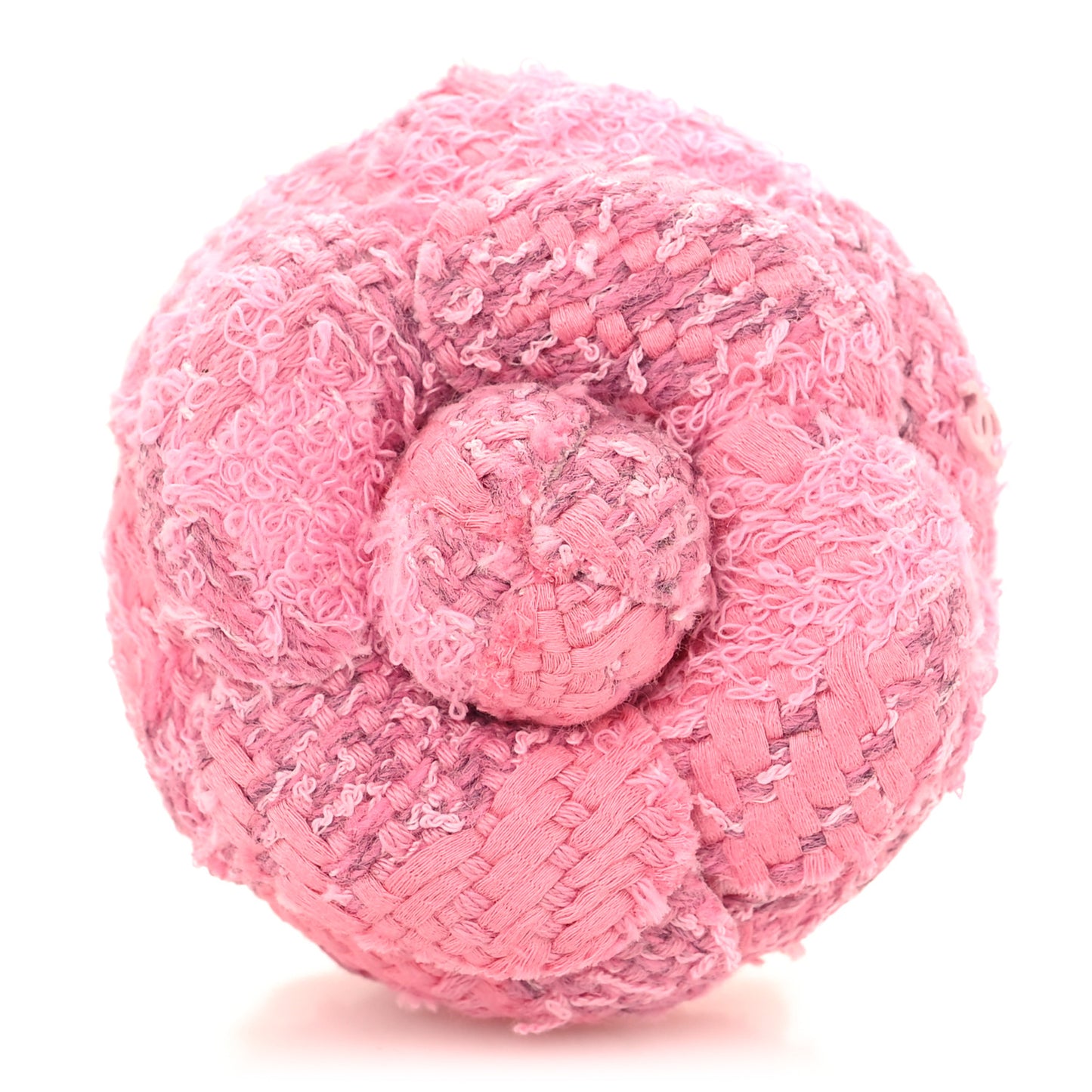 Tweed Camellia Brooch Pink